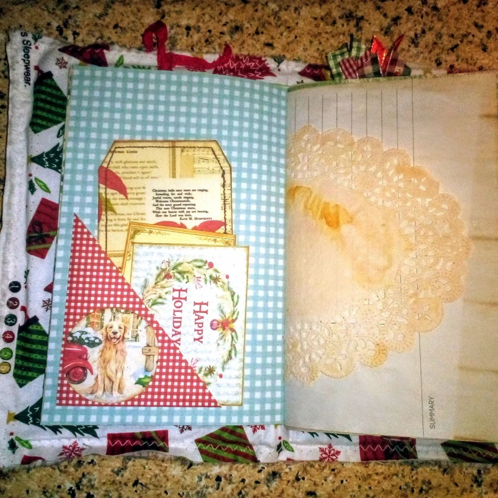 🎄Holly Jolly Elegant 🎀Christmas Holiday  Vintage Journal🎄